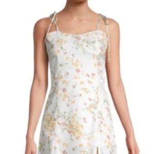 NWT 70/21 Floral-Print Tie-Shoulder Dress